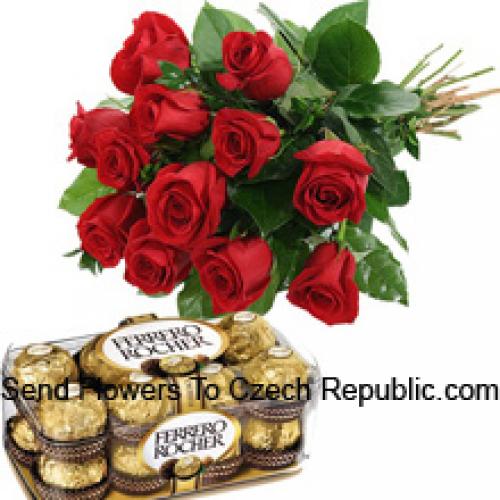 11 Rosas Rojas con Deliciosos Chocolates