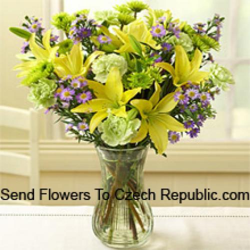 Beautiful Yellow Lilies with Assorted Flowers