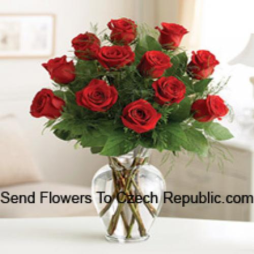 Lovely 11 Red Roses in Vase