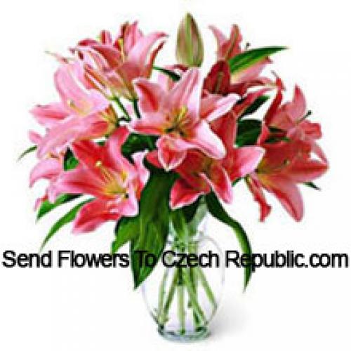 Cute Lilies in Glass Vase