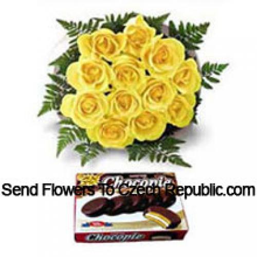 11 Beautiful Yellow Roses with Chocolate Box