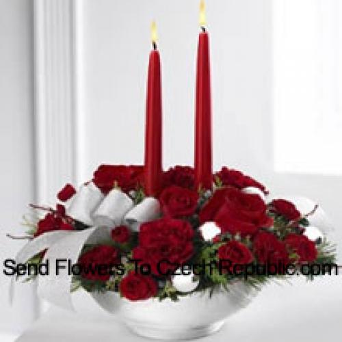 Elegant Festival Centerpiece with Candles